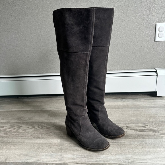 Lucky Brand Gray Suede Over the Knee Boots 8 - Picture 1 of 13
